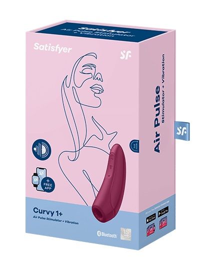 Бордовый вакуум-волновой стимулятор Satisfyer Curvy 1+