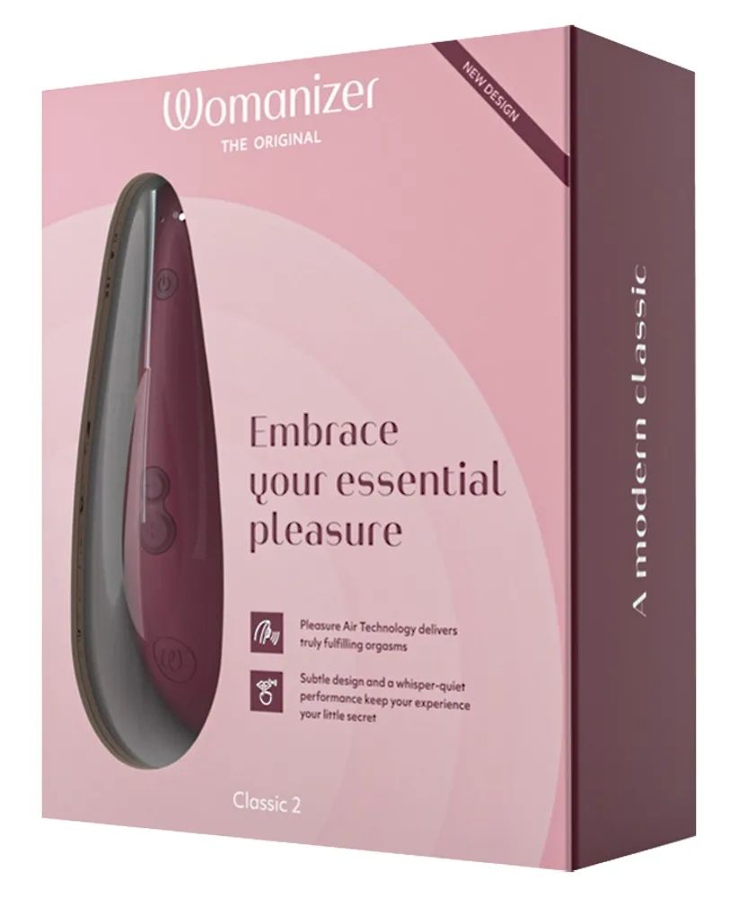 Бордовый бесконтактный стимулятор клитора Womanizer Classic 2