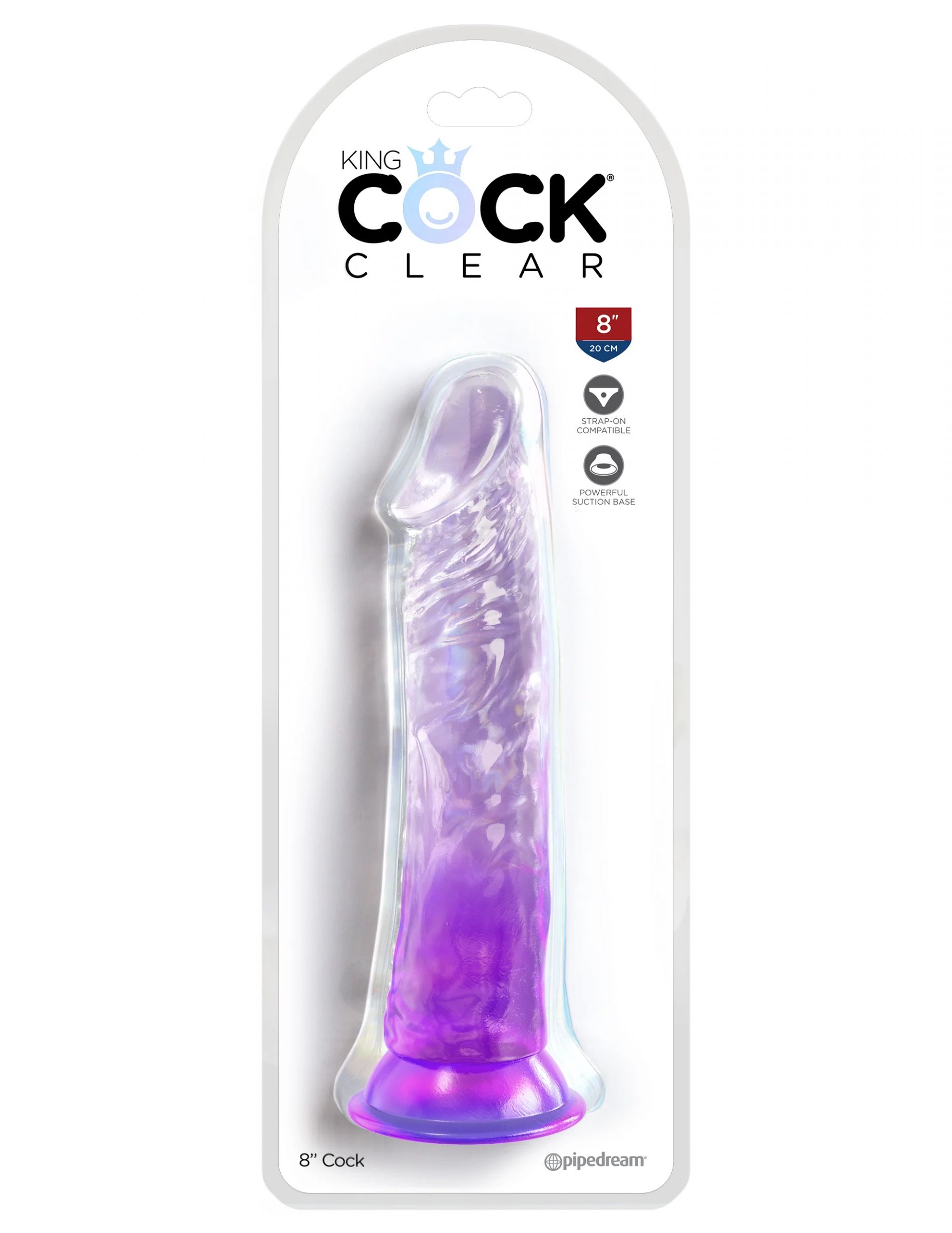 Фиолетовый фаллоимитатор на присоске 8’’ Cock - 21,8 см.