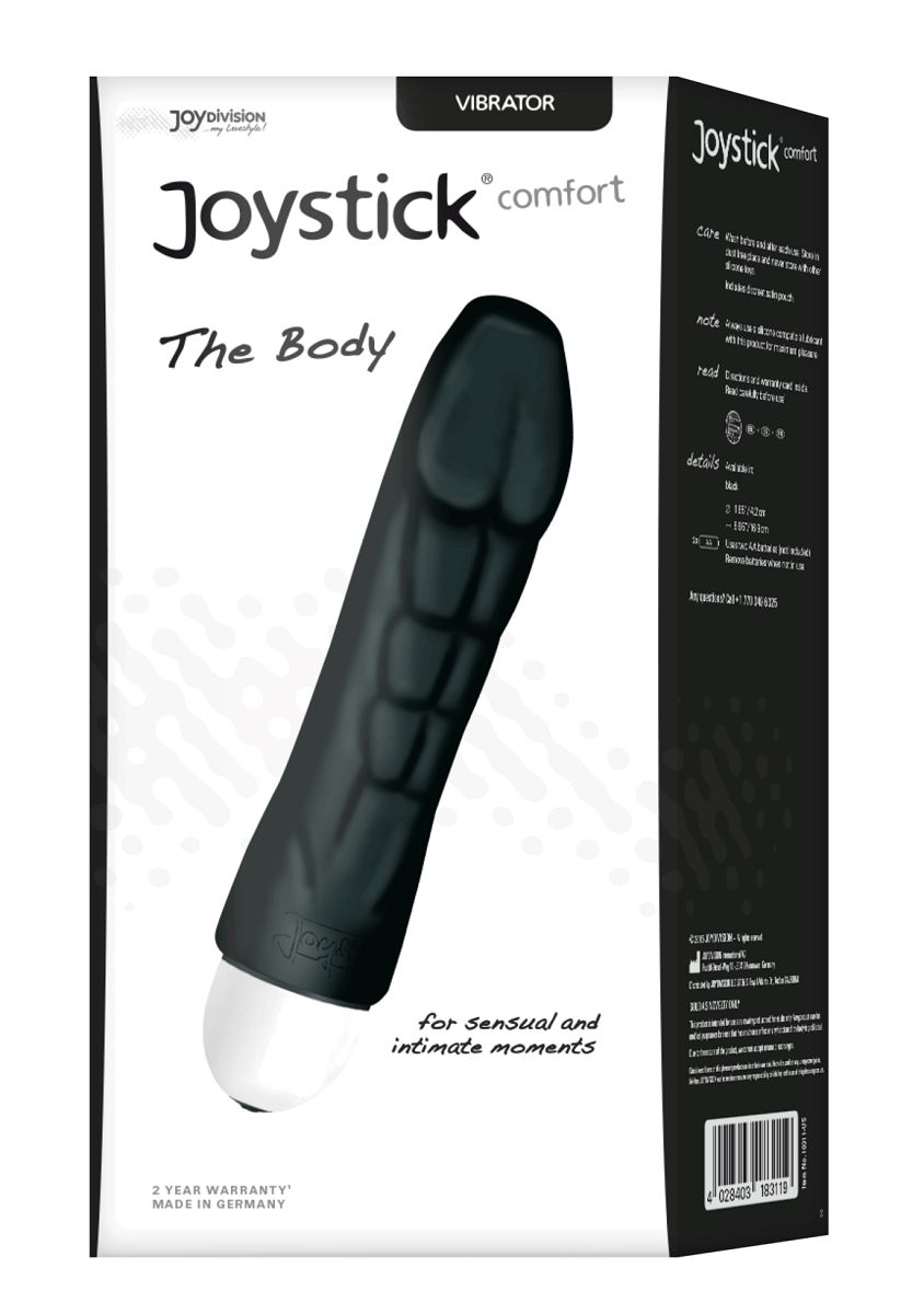 Чёрный вибратор Joystick The Body Comfort - 17 см.