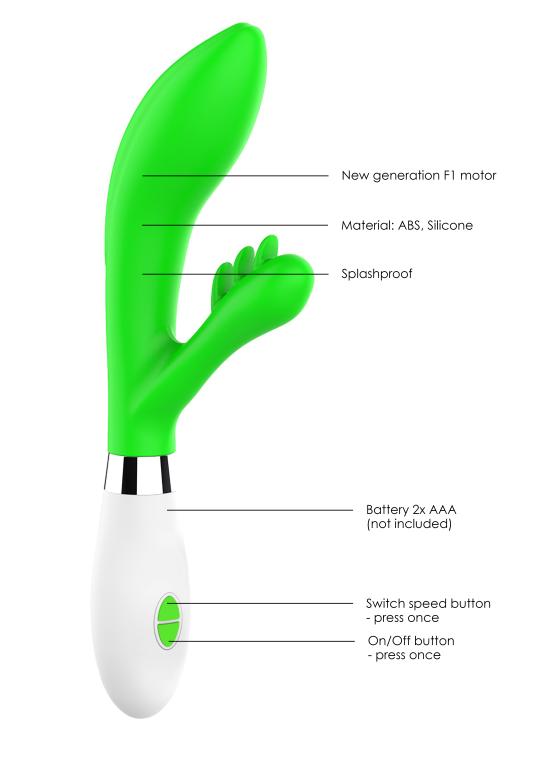 Зеленый вибратор-кролик Agave - 23 см.