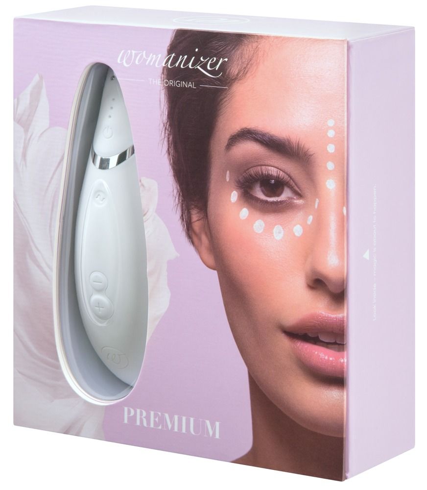 Белый бесконтактный клиторальный стимулятор Womanizer Premium