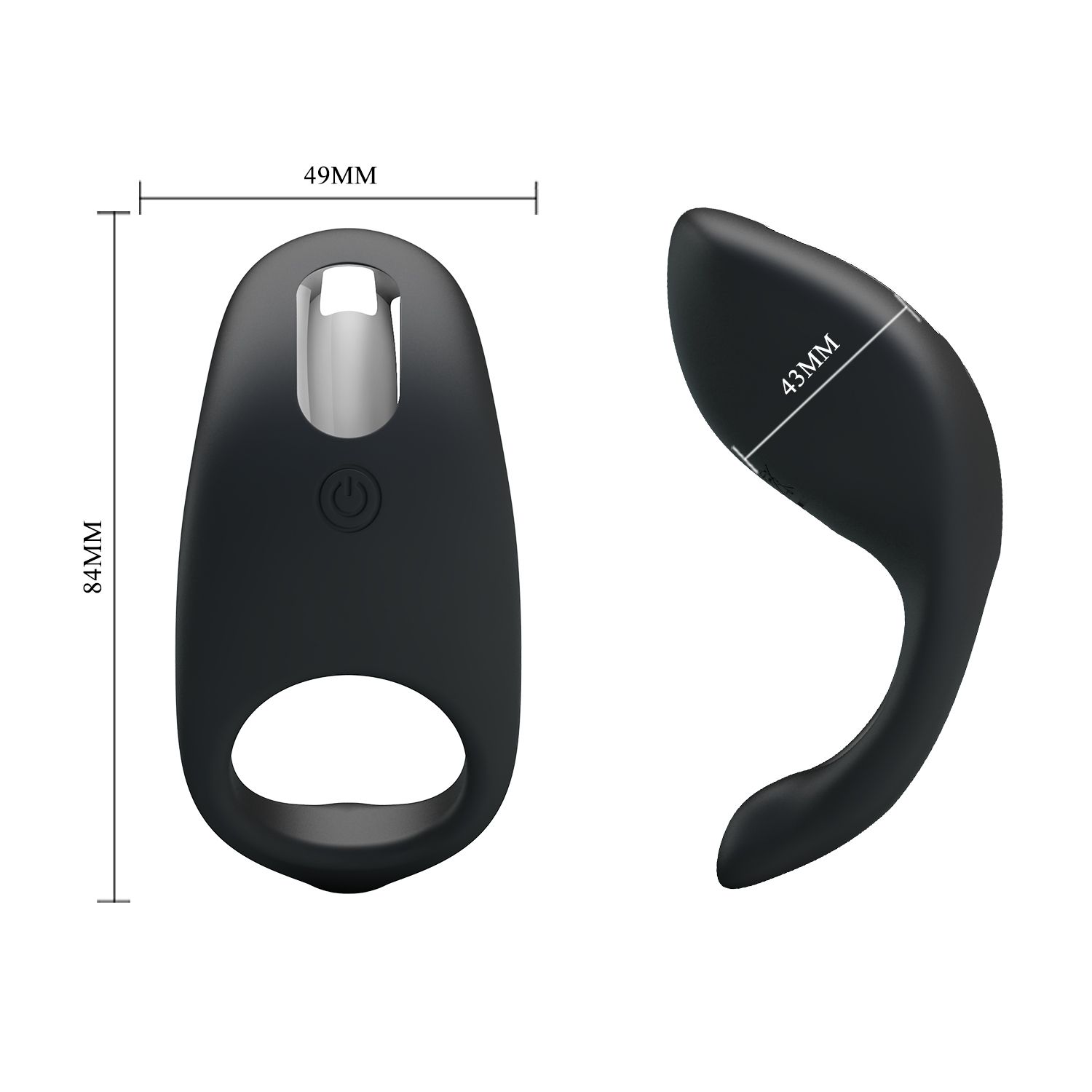 Черное перезаряжаемое эрекционное кольцо Gemma