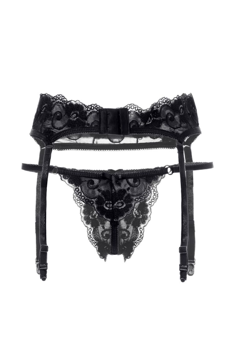 Кружевной пояс для чулок и трусики-стринги Tatyana