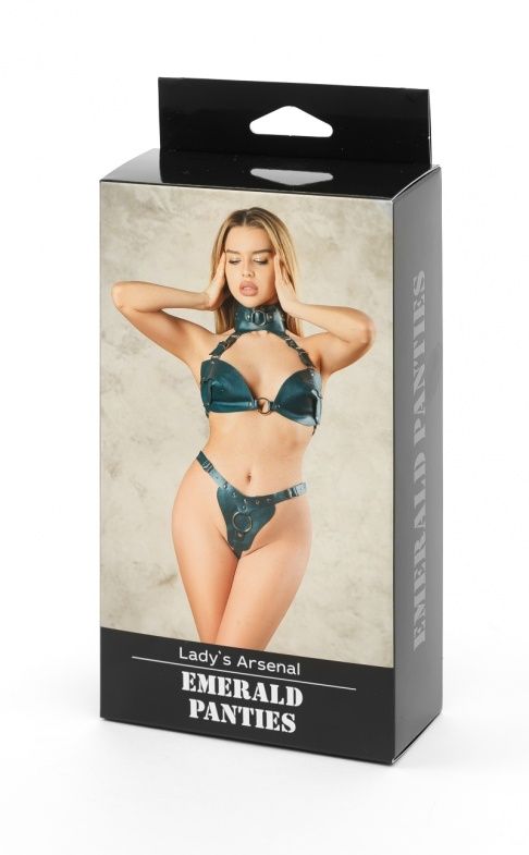 Изумрудные трусики с кольцом для насадок Emerald Panties