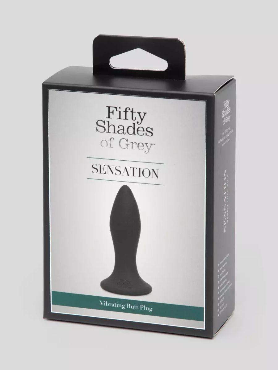 Черная анальная вибропробка Sensation Rechargeable Vibrating Butt Plug - 8,9 см.