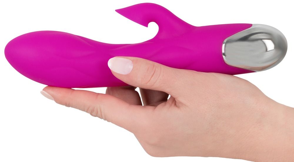 Лиловый вибратор-кролик Super Soft Silicone Sucking Vibrator - 20 см.