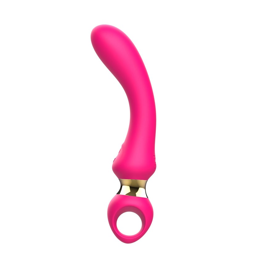 Розовый изогнутый вибромассажер Moon Vibrator - 21,1 см.