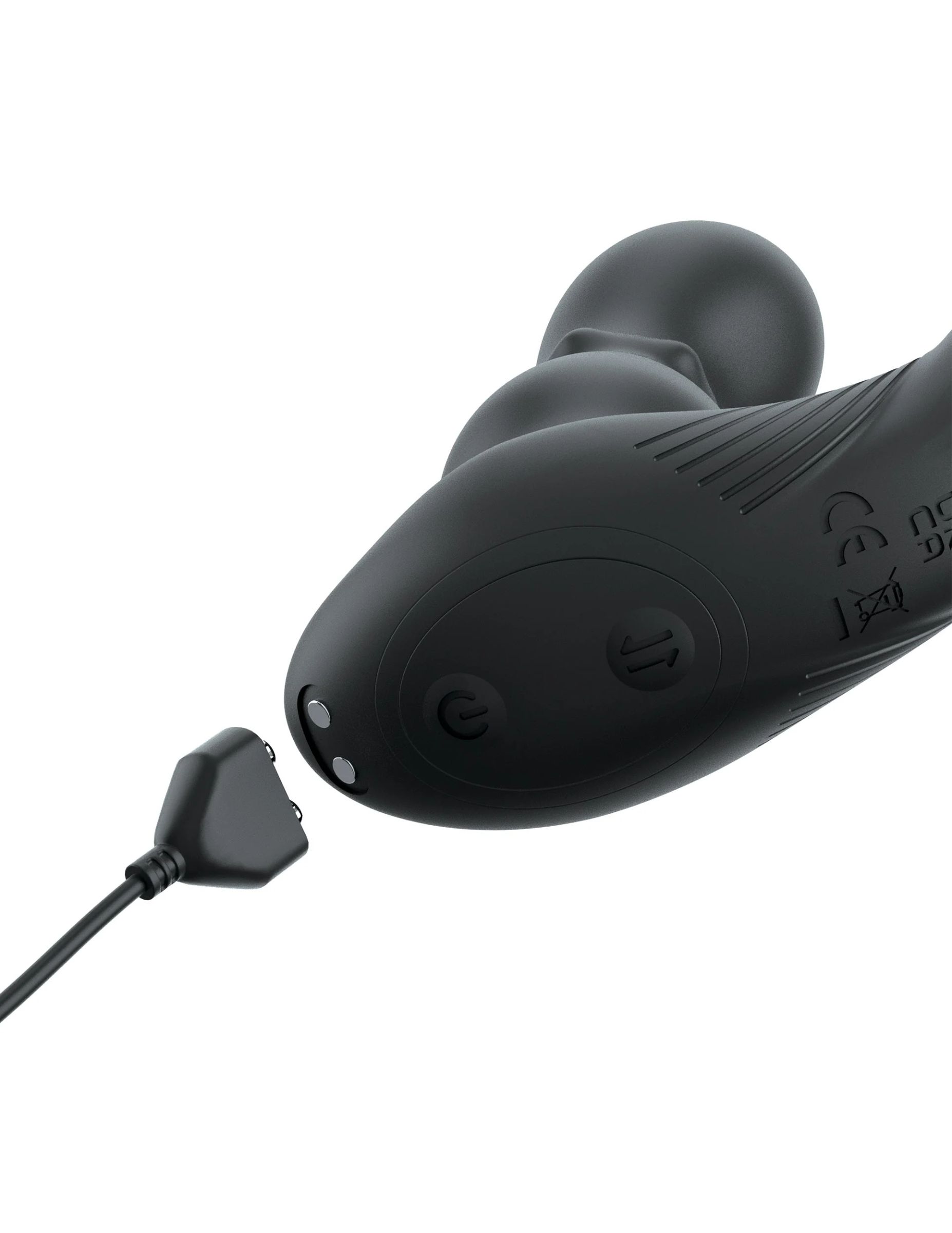 Черный вибростимулятор простаты с кольцом Ass-gasm Slide   Glide