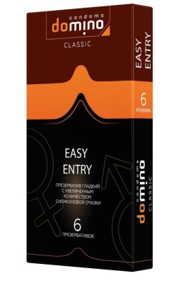 Презервативы с увеличенным количеством смазки DOMINO Classic Easy Entry - 6 шт.