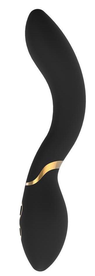 Черный изогнутый вибромассажер Josephine - 20 см.