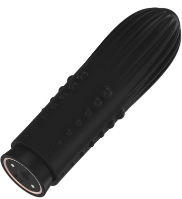 Черная вибропуля Turbo Rechargeable Bullet Lush - 9,8 см.