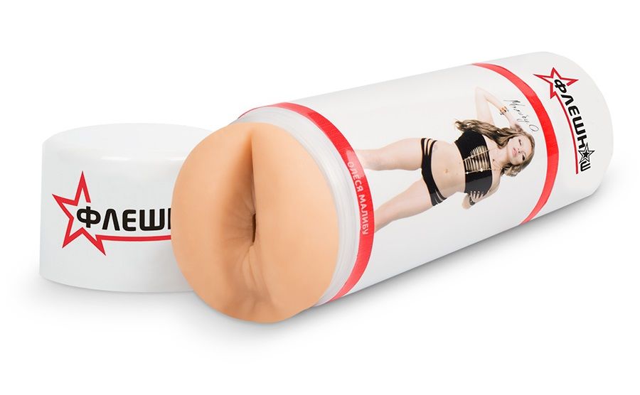 Двусторонний реалистичный вибромастурбатор - копия вагины и попки Олеси Малибу