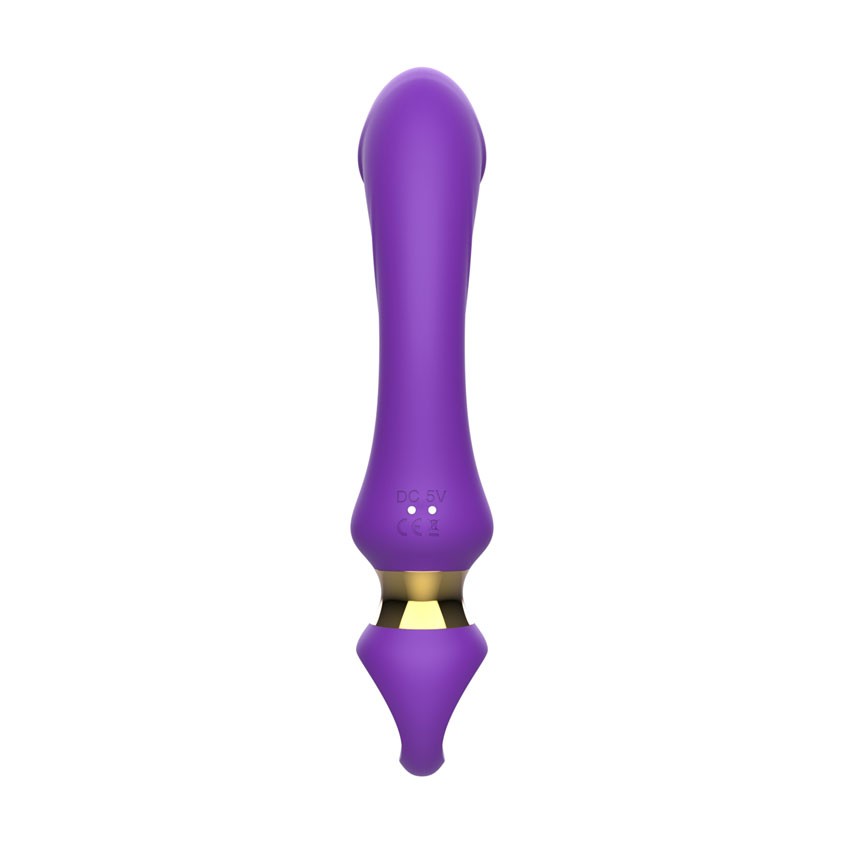 Фиолетовый изогнутый вибромассажер Moon Vibrator - 21,1 см.