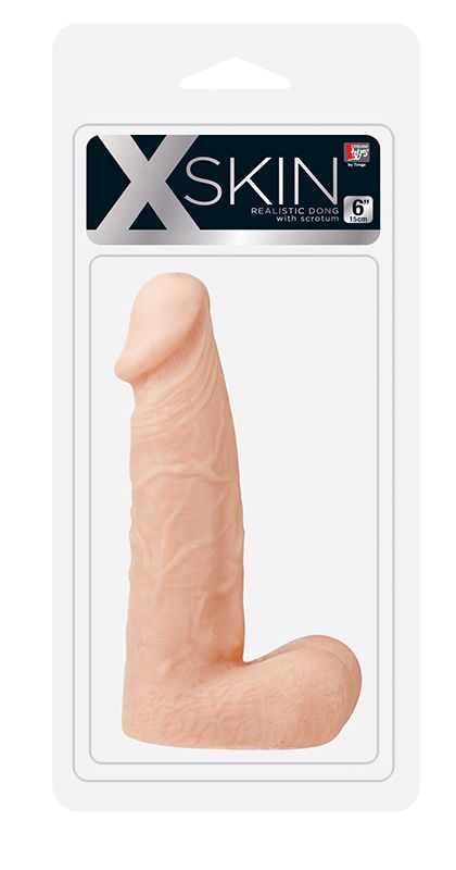 Телесный фаллоимитатор XSKIN 6 PVC DONG FLESH - 15,2 см.