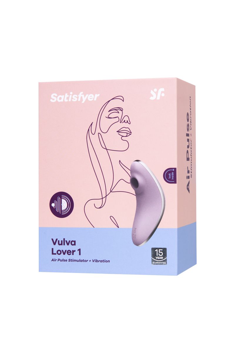 Сиреневый вакуум-волновой вибростимулятор клитора Satisfyer Vulva Lover 1