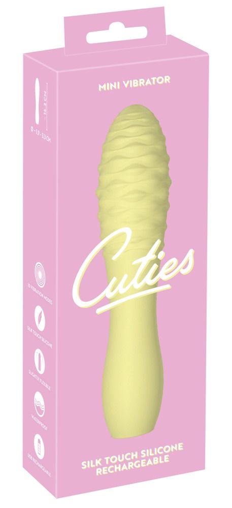 Желтый мини-вибратор Cuties - 14,2 см.