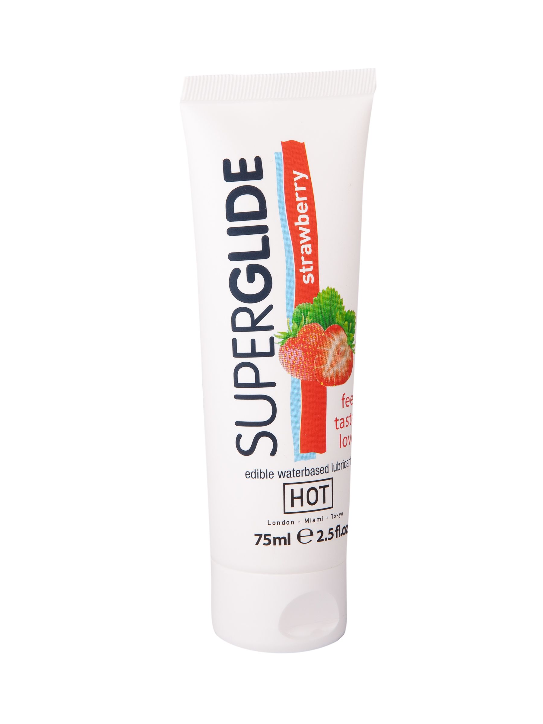 Гель на водной основе с ароматом клубники Superglide Strawberry - 75 мл.