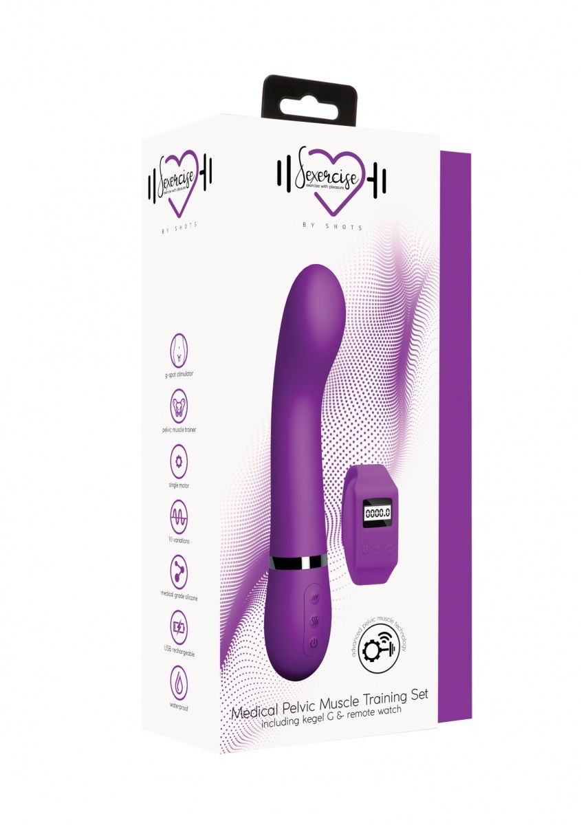 Фиолетовый вибромассажер Kegel G - 20 см.