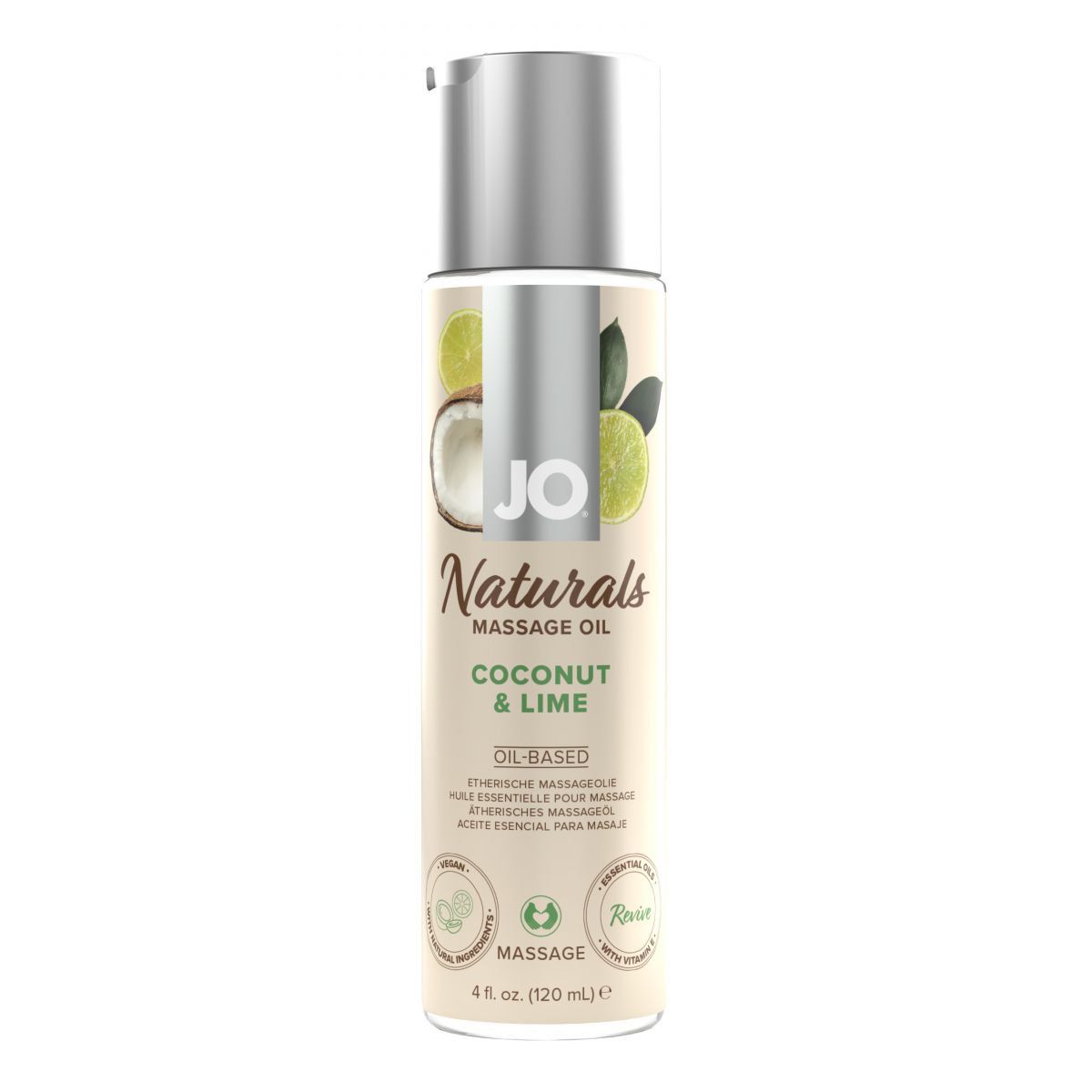 Массажное масло с ароматом кокоса и лайма JO Naturals Coconut   Lime - 120 мл.