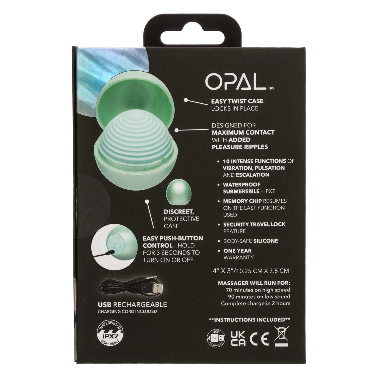 Зеленый вибромассажер Opal Ripple Massager