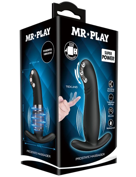 Черный вибромассажёр простаты Mr.Play - 12,7 см.