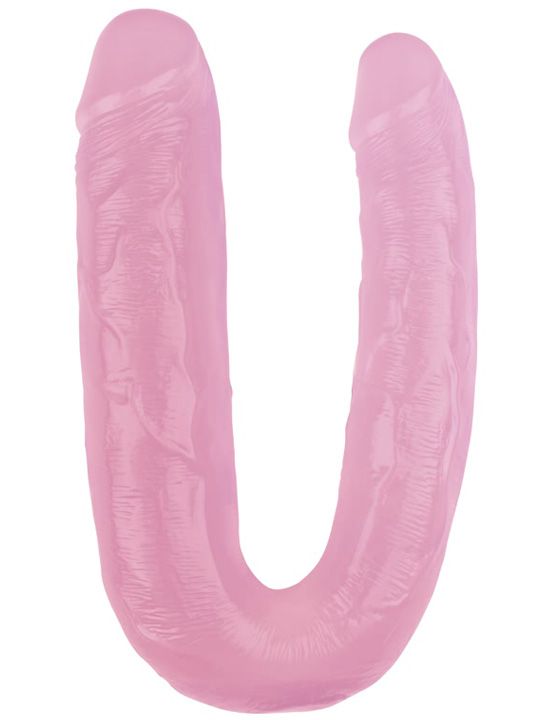 Розовый двусторонний фаллоимитатор 17.7 Inch Dildo - 22,5 см.