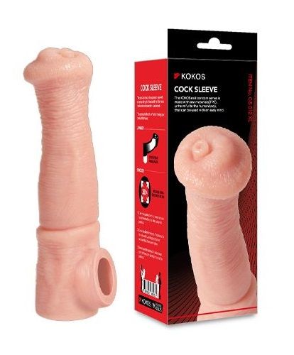 Телесная фантазийная насадка на член Cock Sleeve Size L