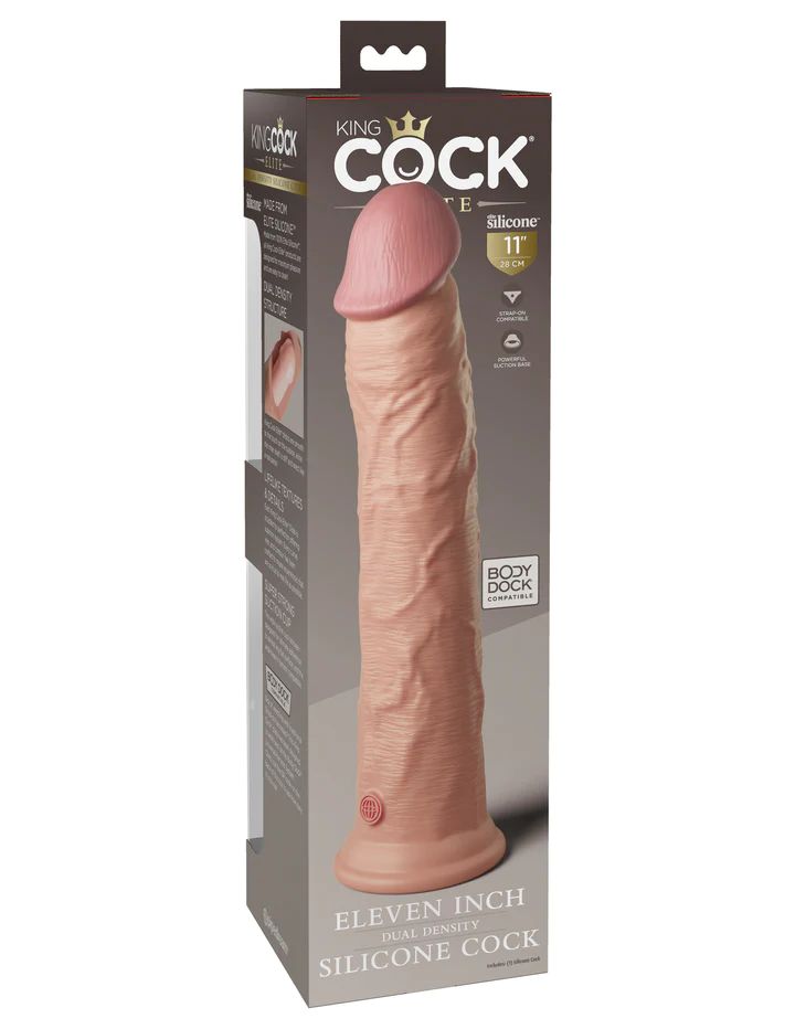 Телесный фаллоимитатор-реалистик King Cock Ellite Dual Density - 28 см.