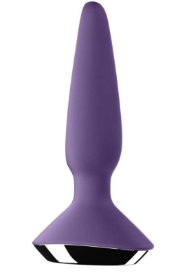 Фиолетовая анальная пробка с вибрацией Satisfyer Plug-ilicious 1 - 13,5 см.