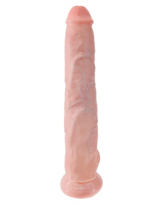 Телесный фаллоимитатор-гигант 14  Cock with Balls - 37,5 см.