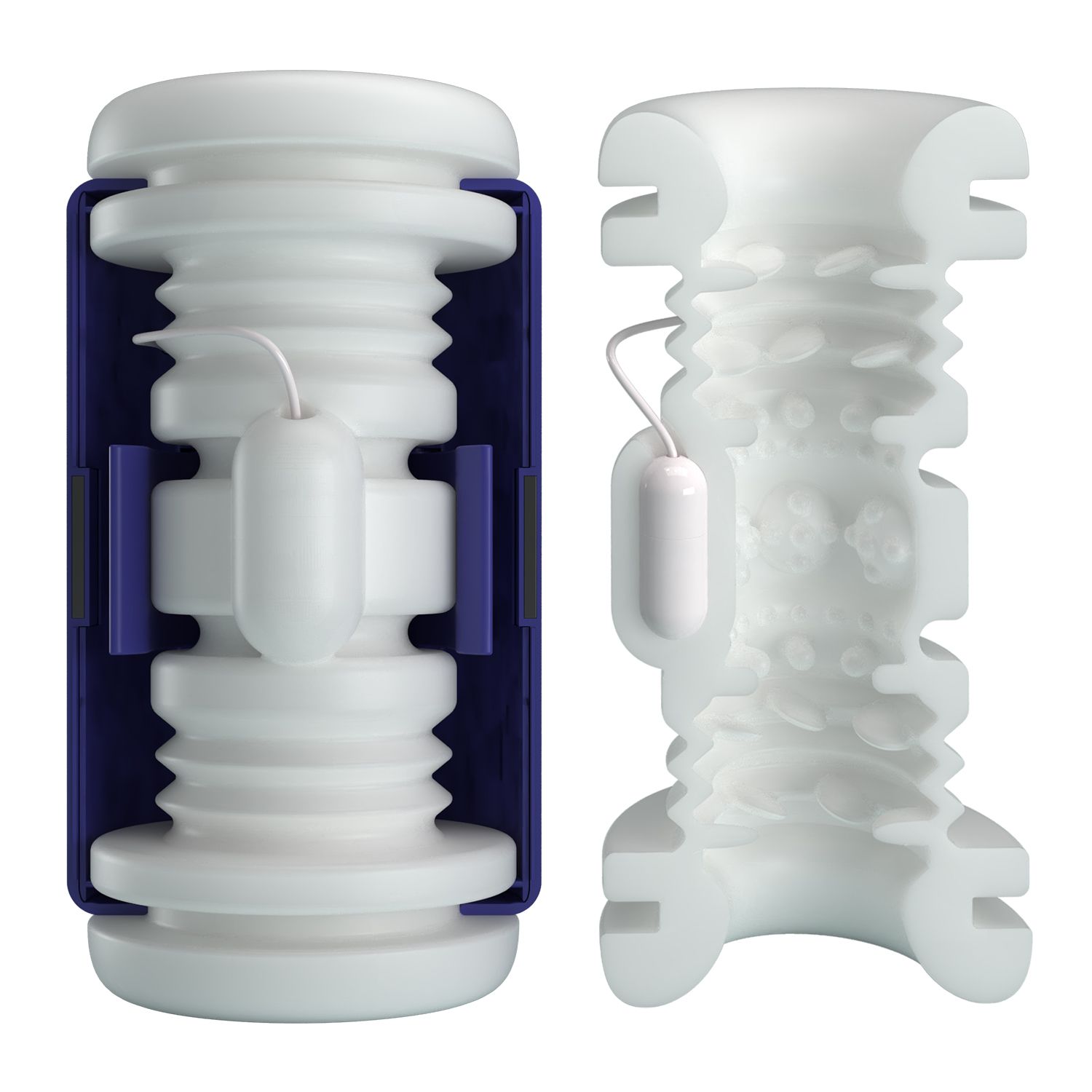 Синий автоматический вибромастурбатор Dj Lady