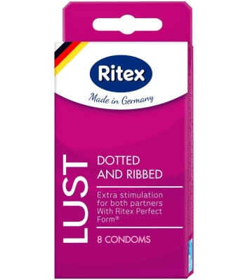 Рифленые презервативы RITEX LUST с пупырышками - 8 шт.