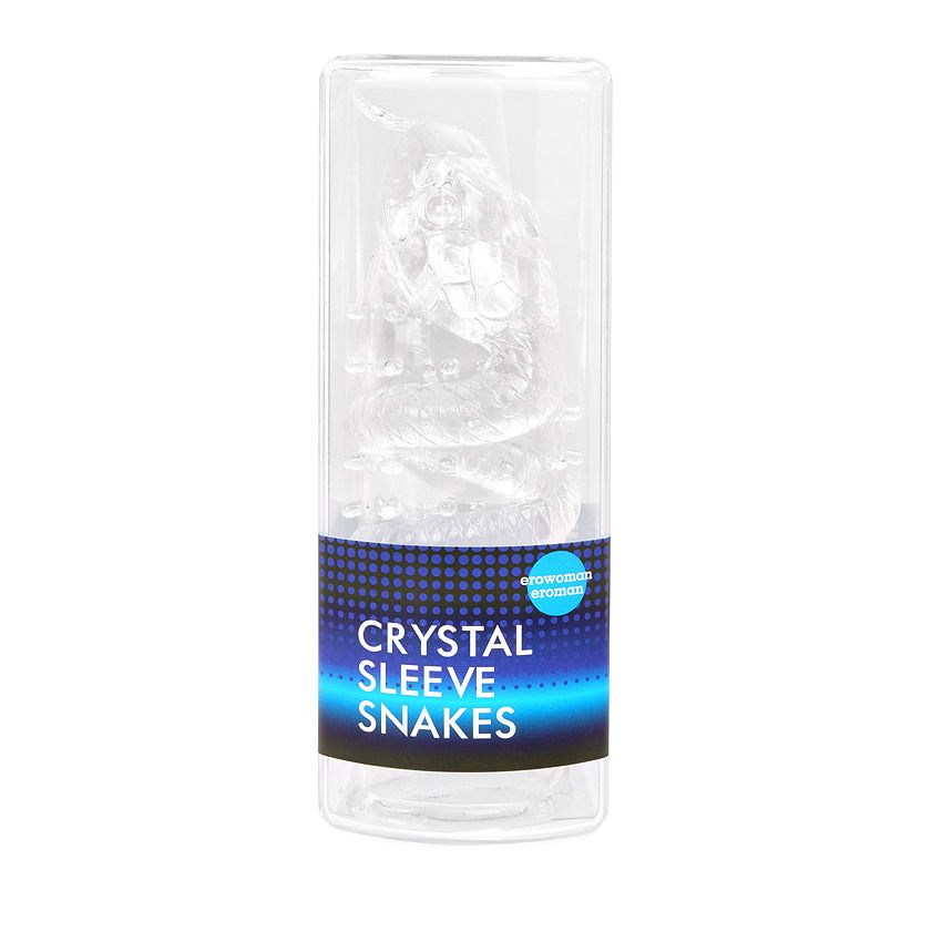 Закрытая рельефная насадка Crystal sleeve snakes в виде змеи с усиками - 14 см.