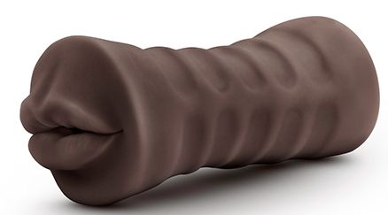 Коричневый мастурбатор-ротик Heather