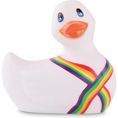 Белый вибратор-уточка I Rub My Duckie 2.0 Pride