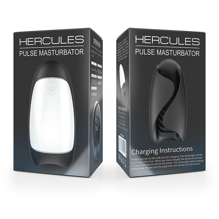 Черно-белый сквозной вибромастурбатор Hercules