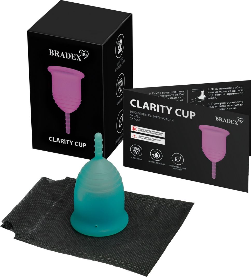 Бирюзовая менструальная чаша Clarity Cup S