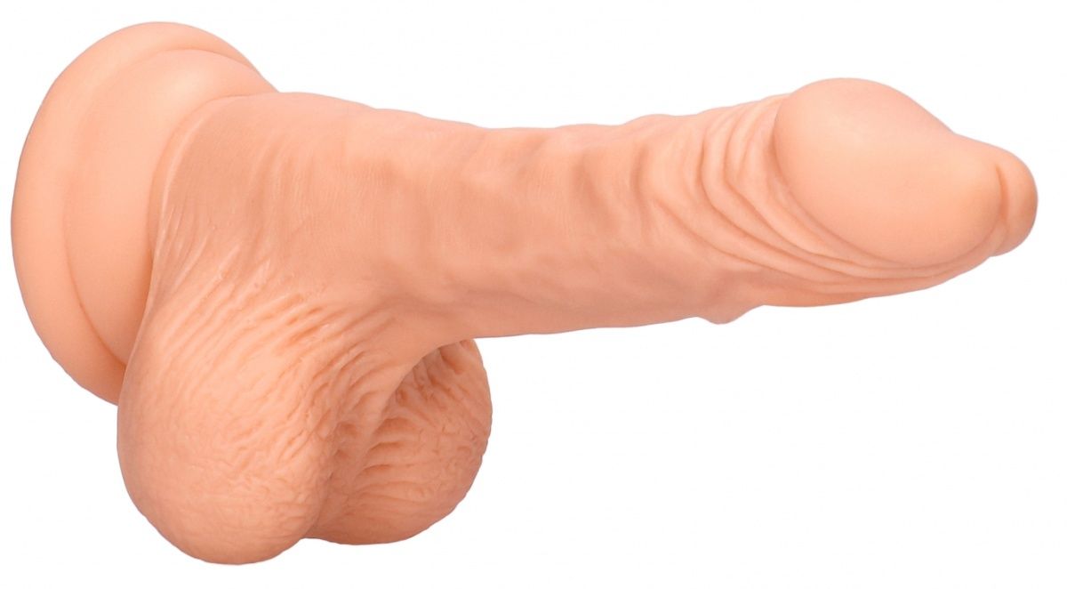 Телесный фаллоимитатор Realistic Dildo With Balls  - 17 см.