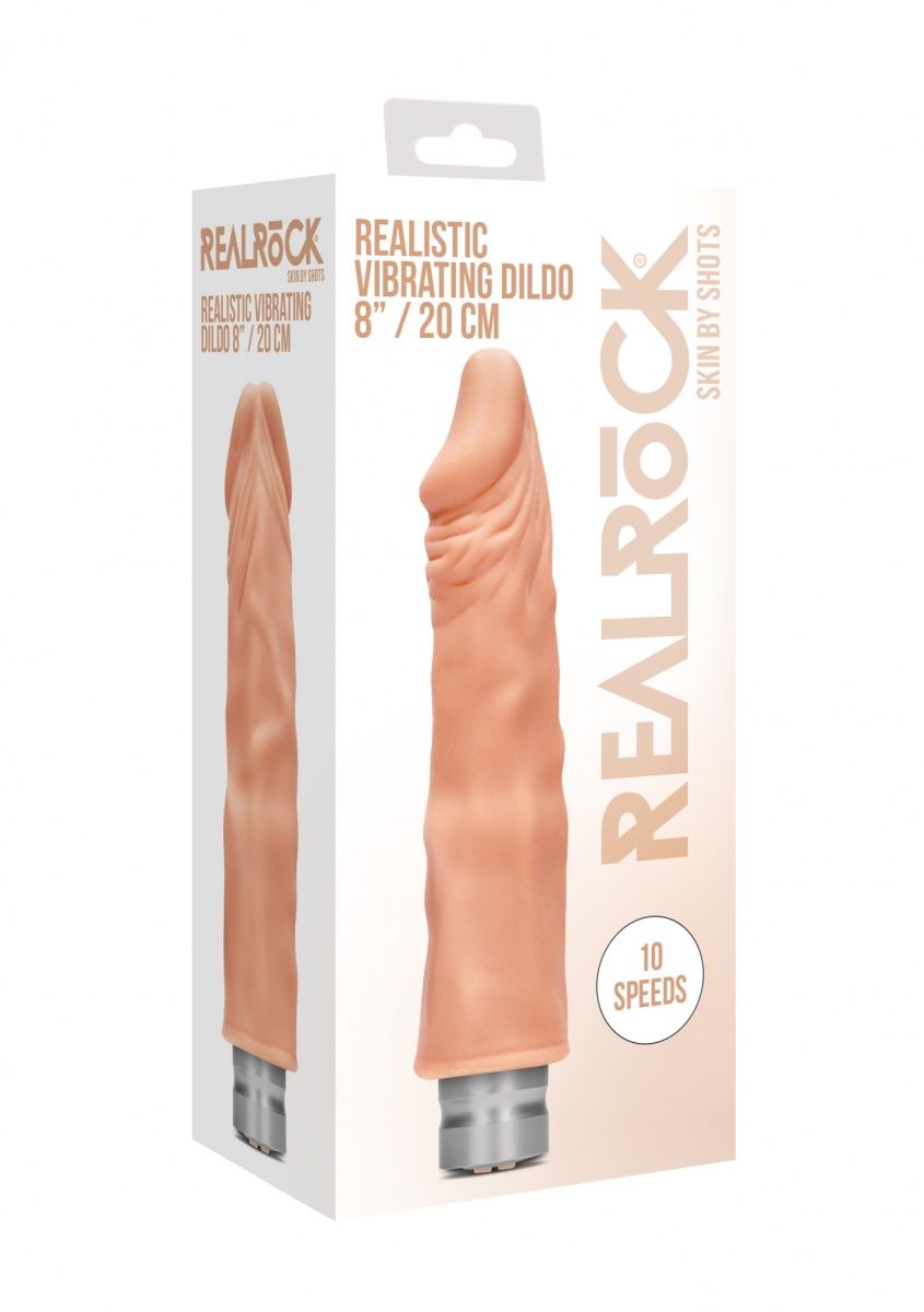 Телесный реалистичный вибратор Vibrating Dildo - 21,5 см.