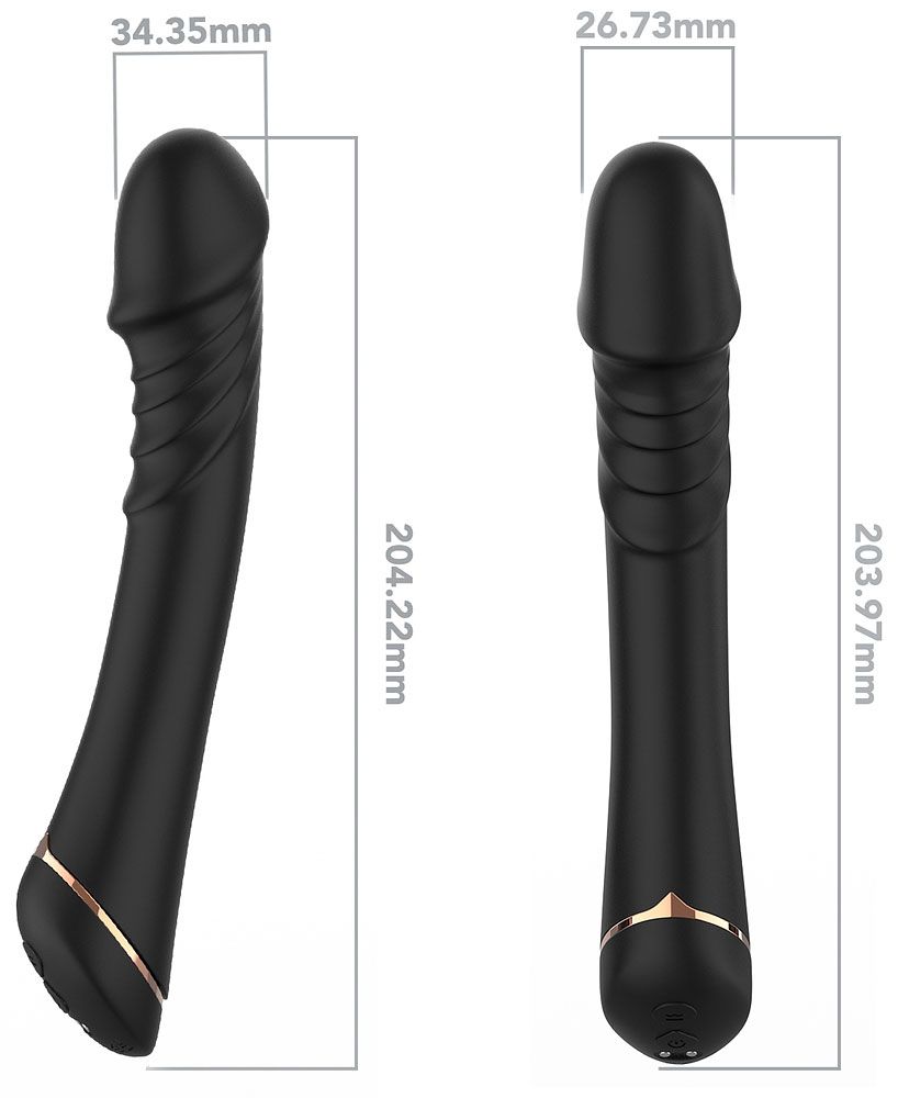 Черный вибратор для G-точки Hancock - 20,4 см