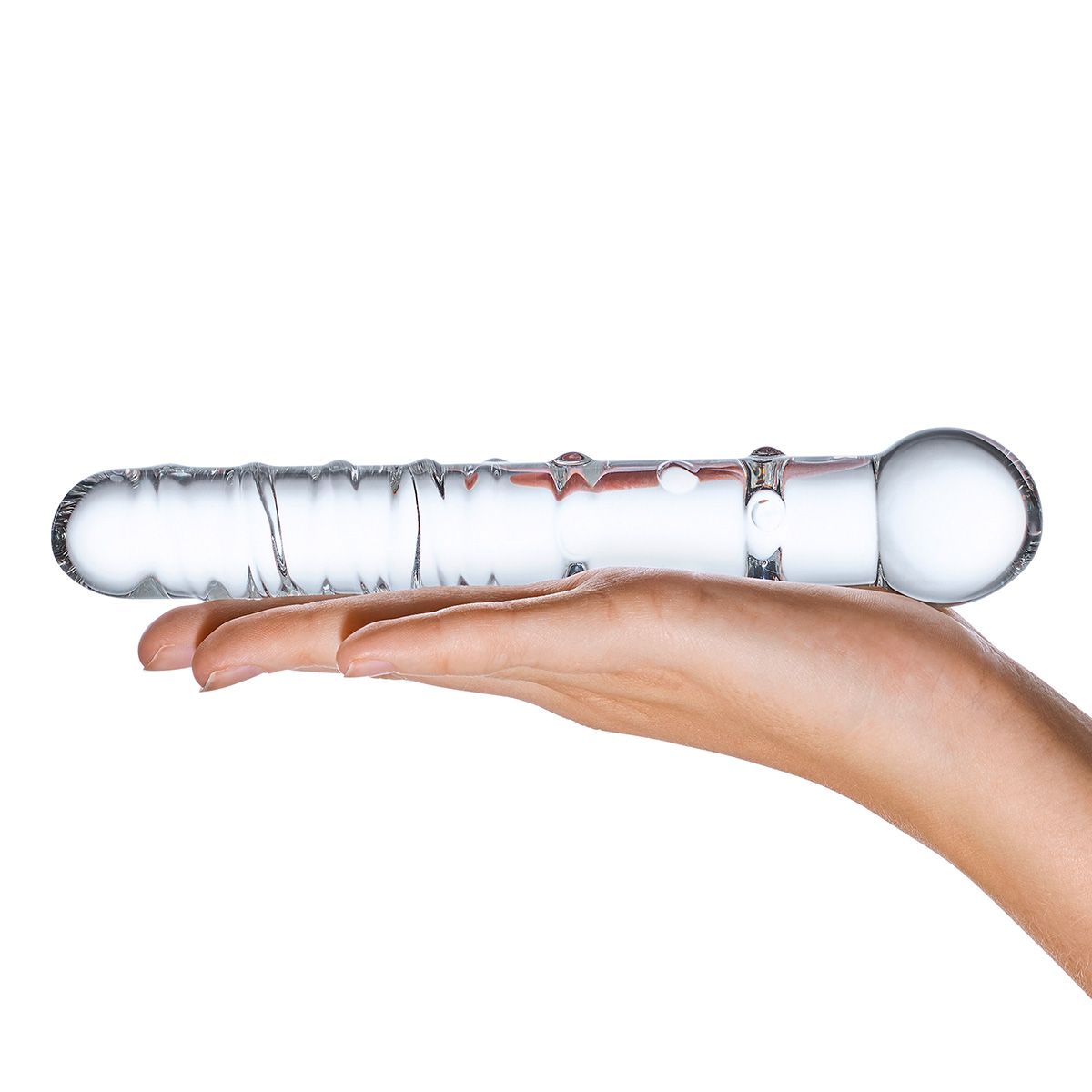 Стеклянная прозрачная палочка-фаллос Callisto Clear Glass Dildo - 18 см.