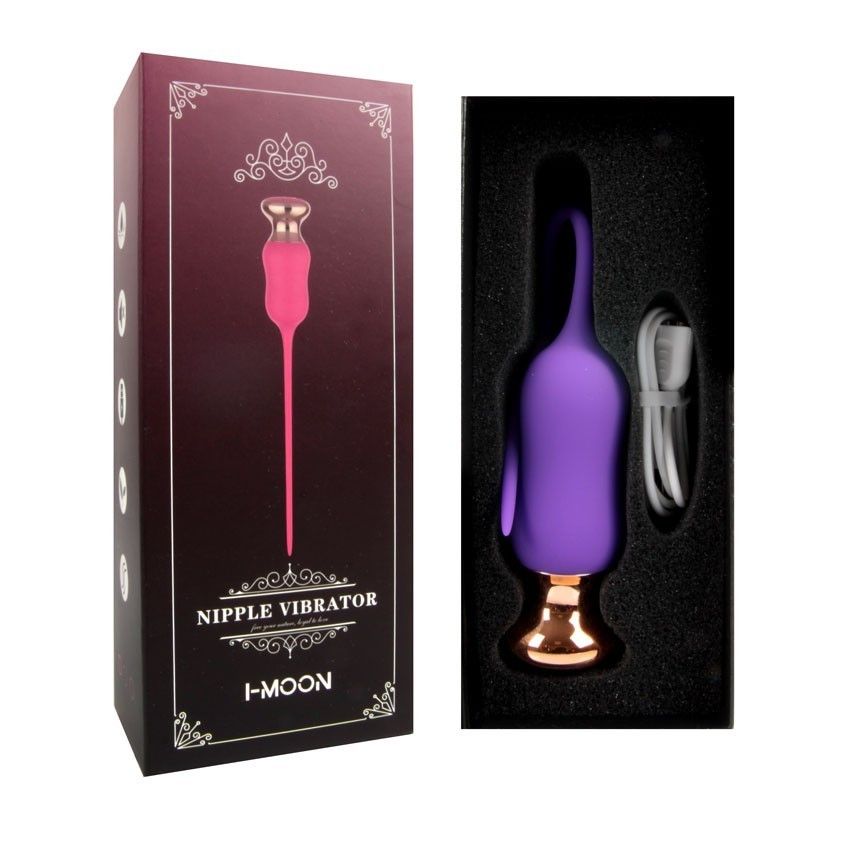 Фиолетовый тонкий стимулятор Nipple Vibrator - 23 см.