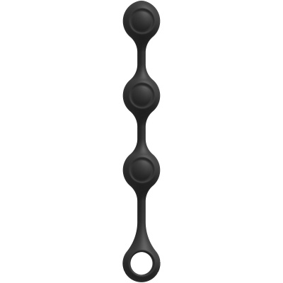 Черные утяжеленные анальные шарики Anal Essentials Weighted Silicone Anal Balls - 34,3 см.