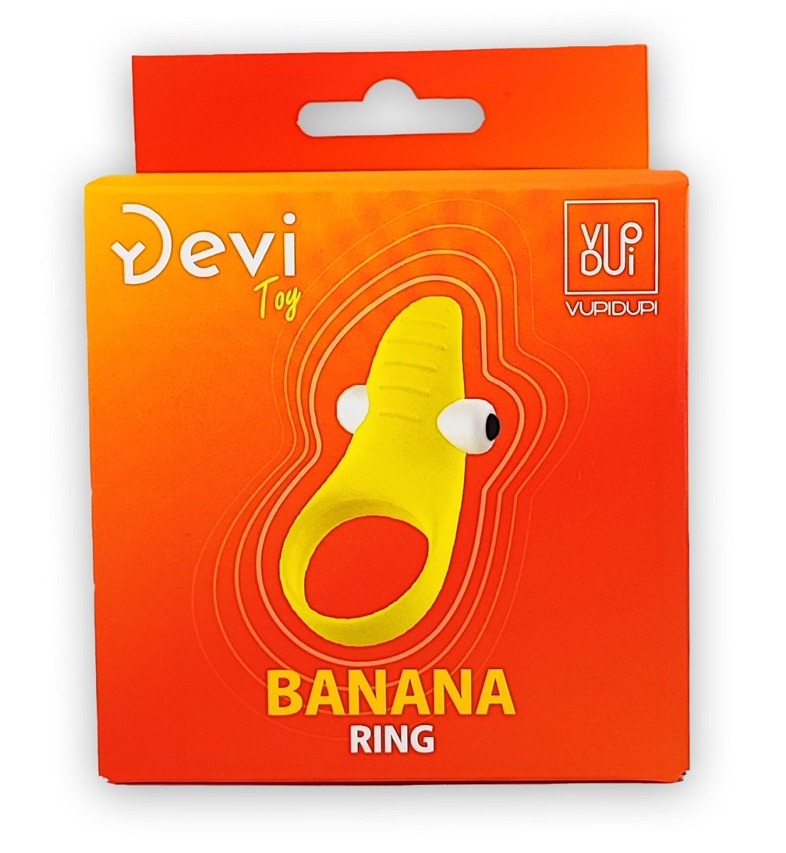 Желтое эрекционное виброкольцо Banana Ring