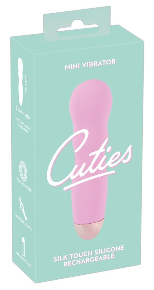 Нежно-розовый мини-вибратор Cuties Mini - 12,4 см.