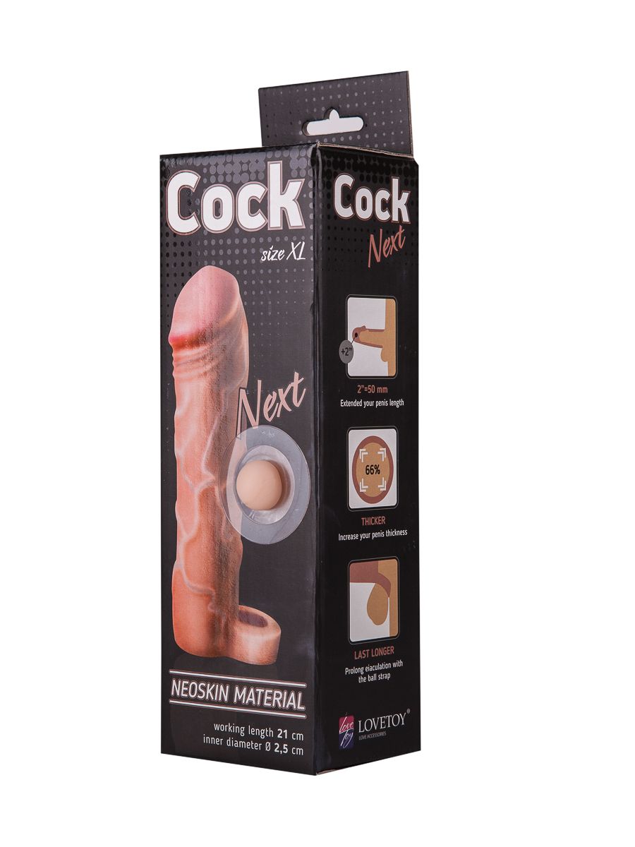 Фаллоудлинитель с кольцом COCK size XL - 21 см.