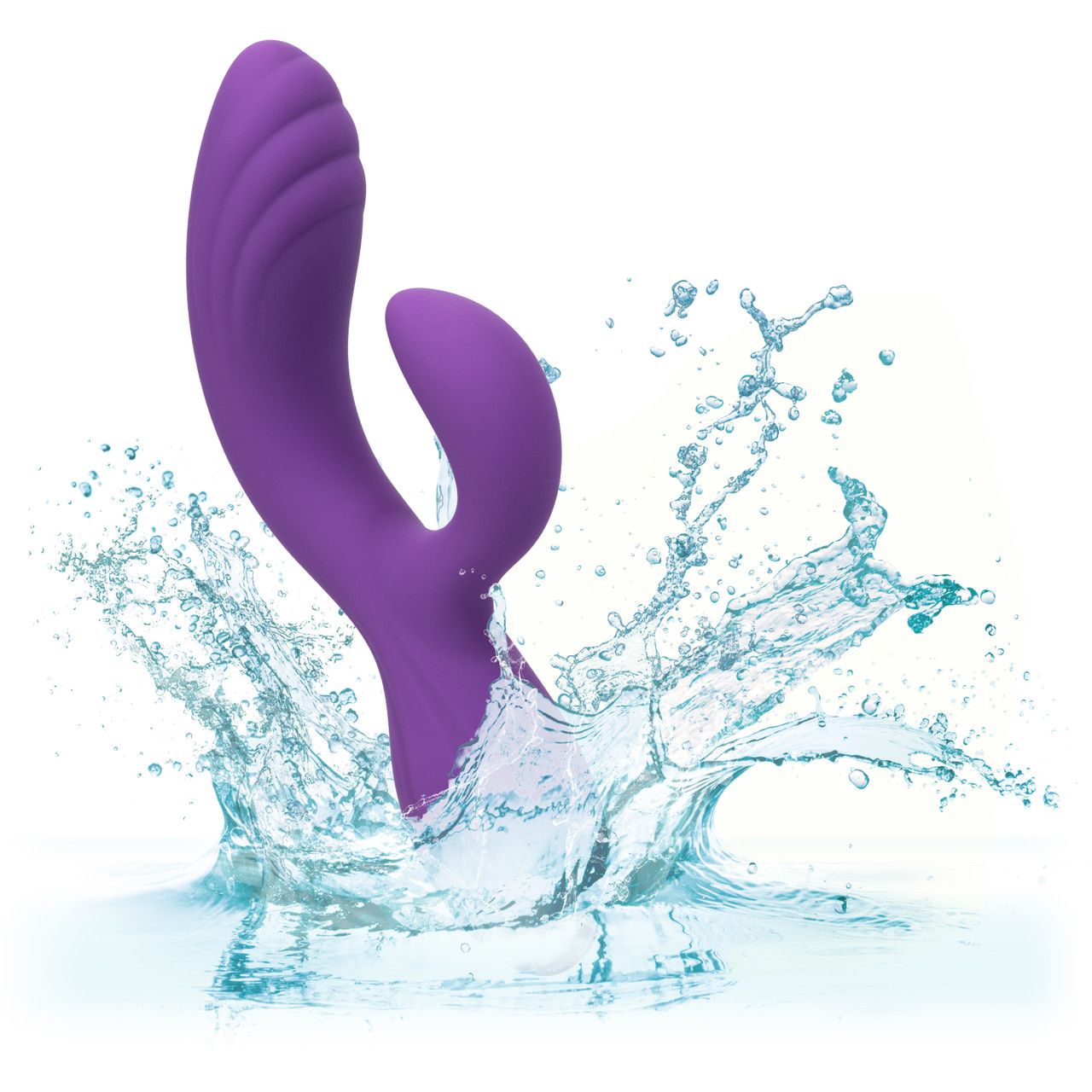 Фиолетовый вибромассажер-кролик Stella Liquid Silicone “C” Curve - 19 см.