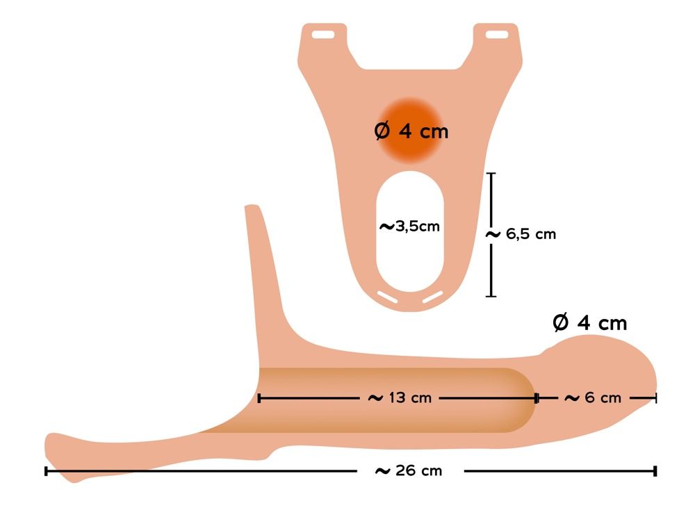 Силиконовый полый страпон на ремнях Silicone Strap-on - 19 см.