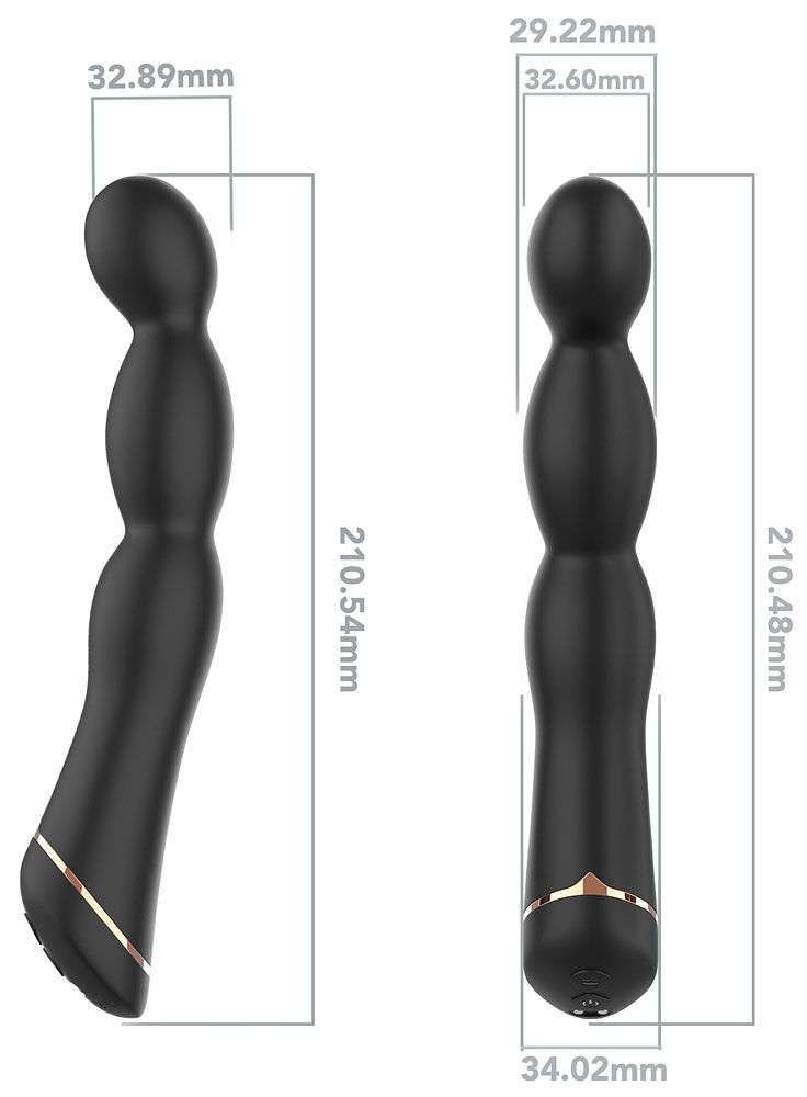 Черный вибратор для G-точки Laband - 21 см.